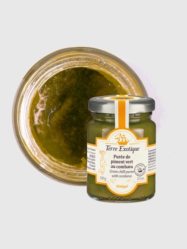 Grünes Chilipüree mit Kaffernlimette